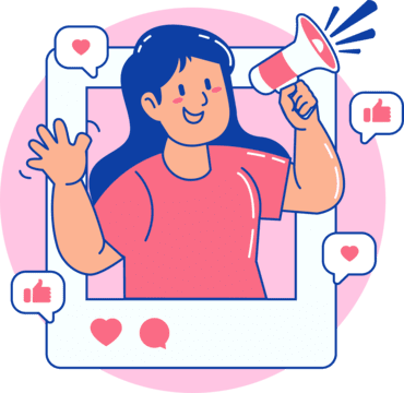 pngtreefemaleinfluencershoutingonpromotionalloudspeakerusingsocialmediaorinternetpngimage62951071_mymtq_370